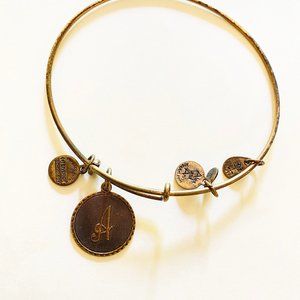 Alex and Ani Copper Tone Bangle - Initial 'A'